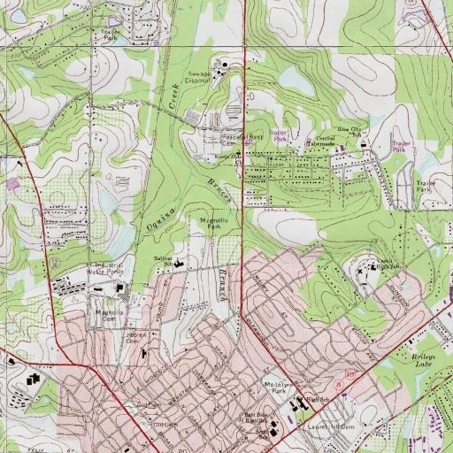 USGS 24K topo map of Magnolia Park, GA