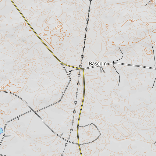 OpenTopoMap map of McDonald Branch, GA