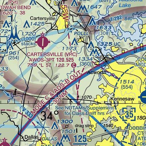 FAA VFR chart of McEvers Branch, GA