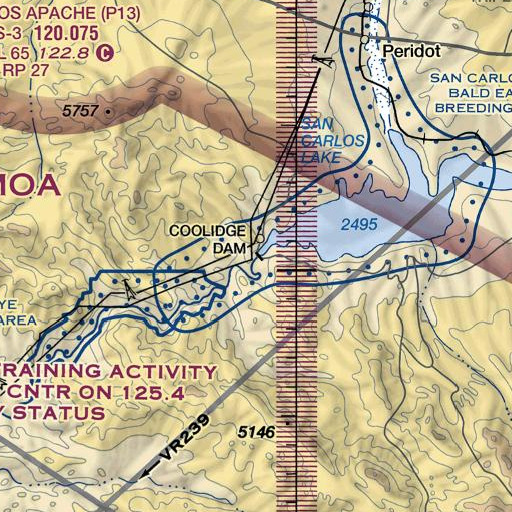 FAA VFR chart of Coolidge Dam, AZ
