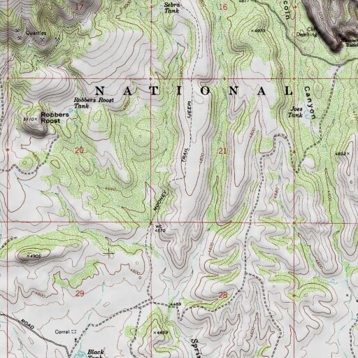 USGS 24K topo map of Mooney Trail, AZ