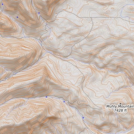 OpenTopoMap map of Moonshine Park, AZ