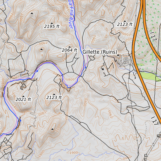 OpenTopoMap map of Moore Gulch, AZ
