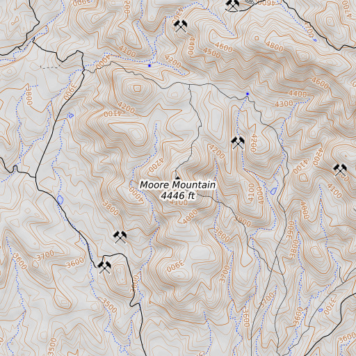 OpenTopoMap map of Moore Mountain, AZ