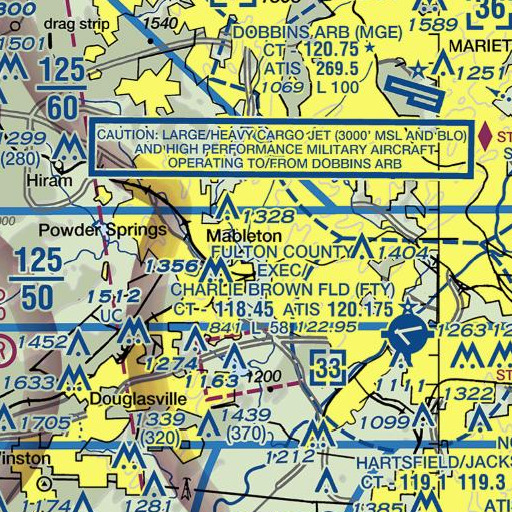 FAA VFR chart of Olley Creek, GA