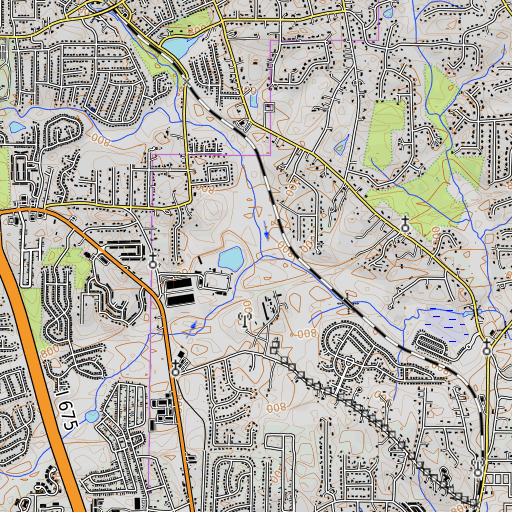 OpenTopoMap map of Panther Creek, GA