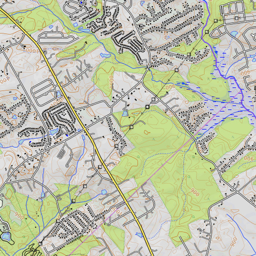 OpenTopoMap map of Peavy Cemetery, GA