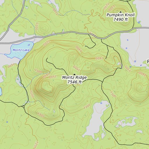 OpenTopoMap map of Moritz Ridge, AZ