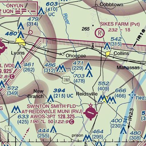 FAA VFR chart of Pendleton Creek, GA