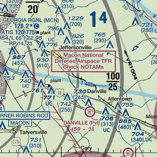 FAA VFR chart of Pennywinkle Branch, GA