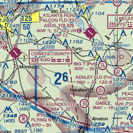 FAA VFR chart of Pete Branch, GA