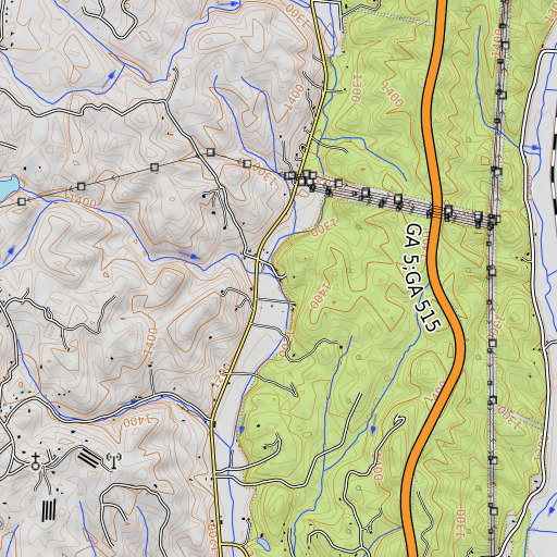OpenTopoMap map of Pickett Branch, GA
