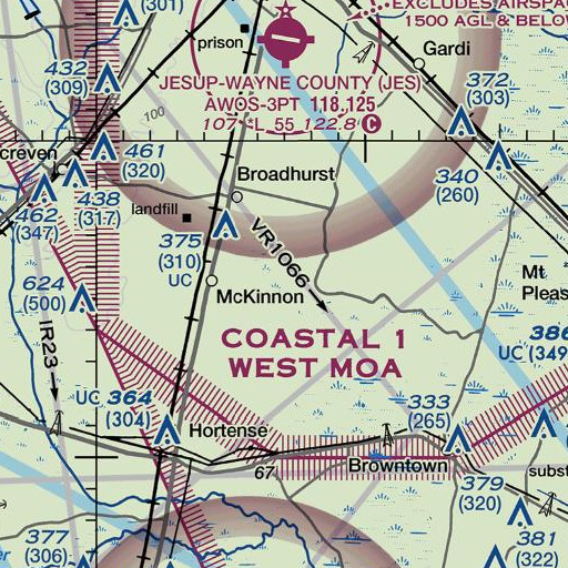 FAA VFR chart of Piney Bay, GA