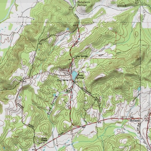 USGS 24K topo map of Pond Spring, GA