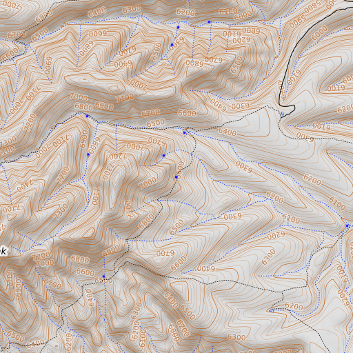 OpenTopoMap map of Mud Spring, AZ