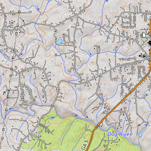 OpenTopoMap map of Pool Creek, GA
