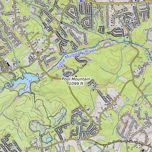 OpenTopoMap map of Pool Mountain, GA