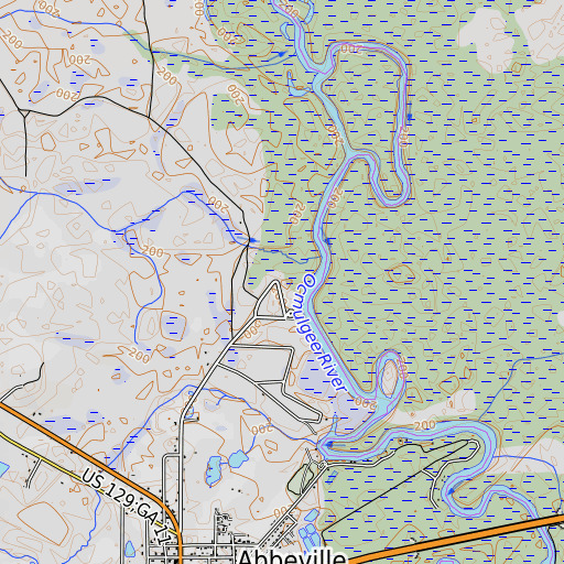 OpenTopoMap map of Poor Robin Spring, GA