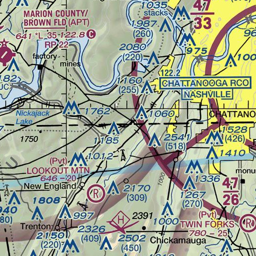 FAA VFR chart of Pope Spring, GA