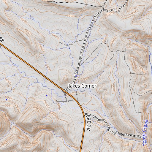 OpenTopoMap map of Mud Spring, AZ