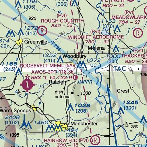 FAA VFR chart of Powell Branch, GA