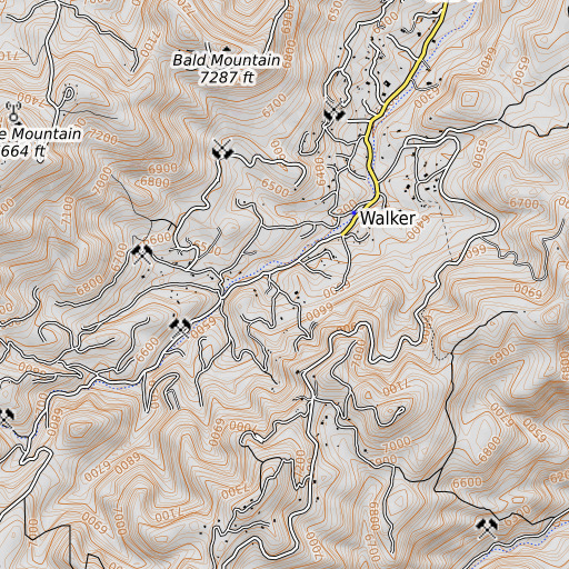 OpenTopoMap map of Mudhole Mine, AZ