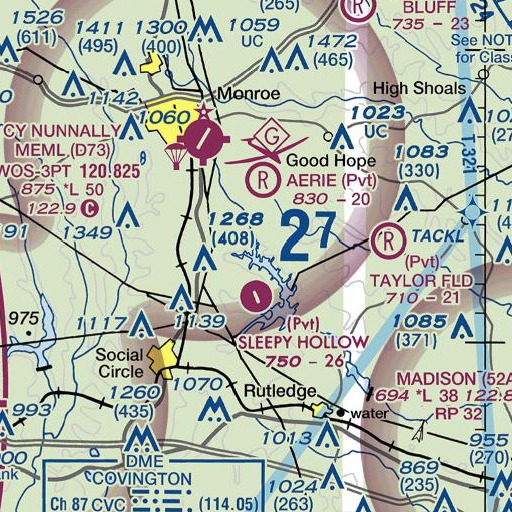 FAA VFR chart of Rocky Creek, GA