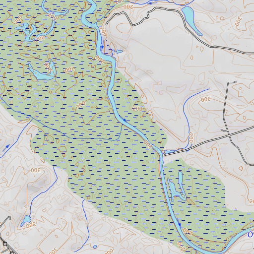 OpenTopoMap map of Rocky Creek, GA