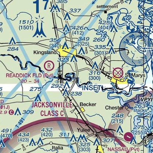 FAA VFR chart of Scrubby Bluff, GA