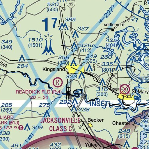 FAA VFR chart of Shingle Bay, GA