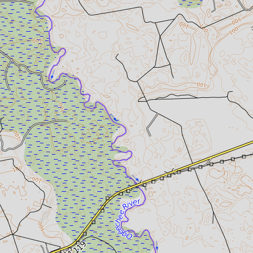 OpenTopoMap map of Shrimp Creek, GA