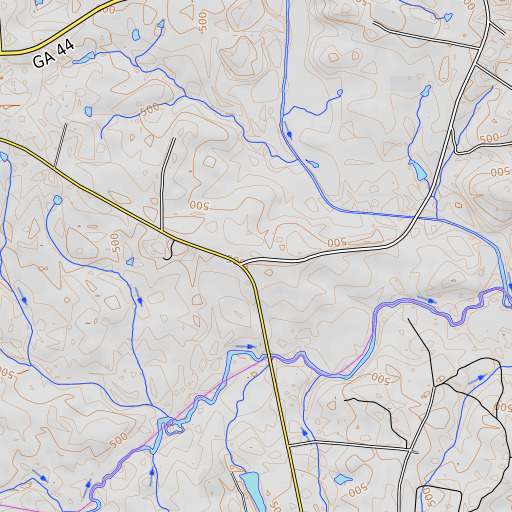 OpenTopoMap map of Simpson Cemetery, GA