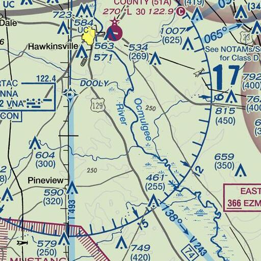 FAA VFR chart of Standley Creek, GA