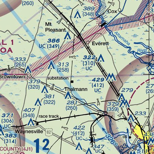 FAA VFR chart of Sumlin Swamp, GA