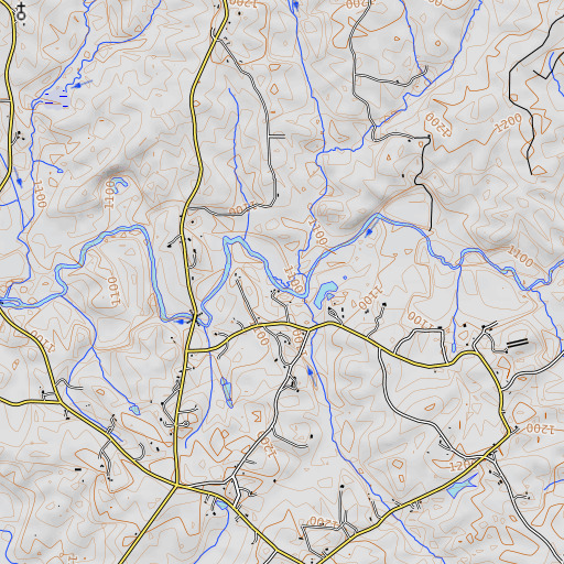 OpenTopoMap map of Tab Creek, GA