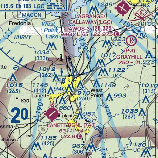 FAA VFR chart of Tenth Street School, GA