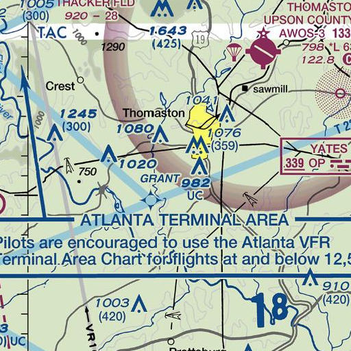 FAA VFR chart of Town Branch, GA