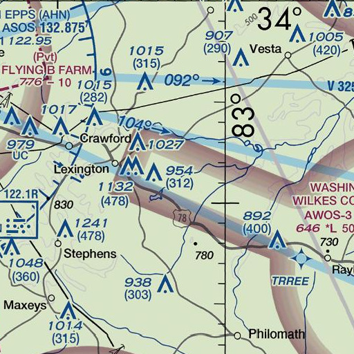 FAA VFR chart of Troublesome Creek, GA
