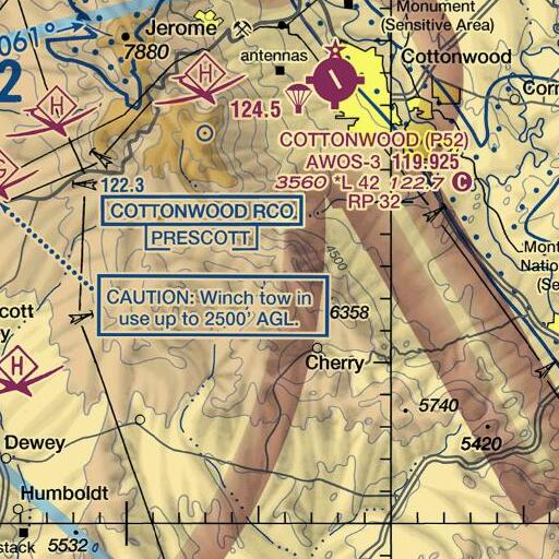 FAA VFR chart of Oak Spring, AZ