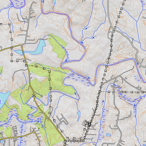 OpenTopoMap map of Walnut Creek, GA