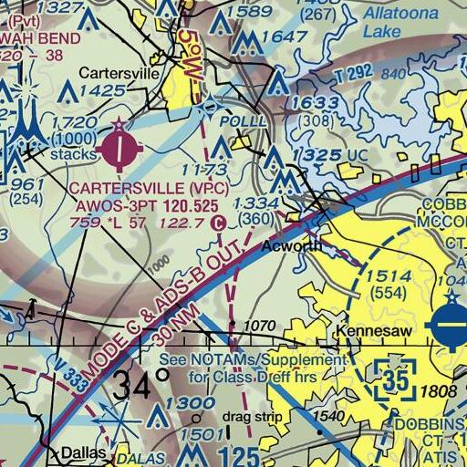 FAA VFR chart of Westbrook Creek, GA
