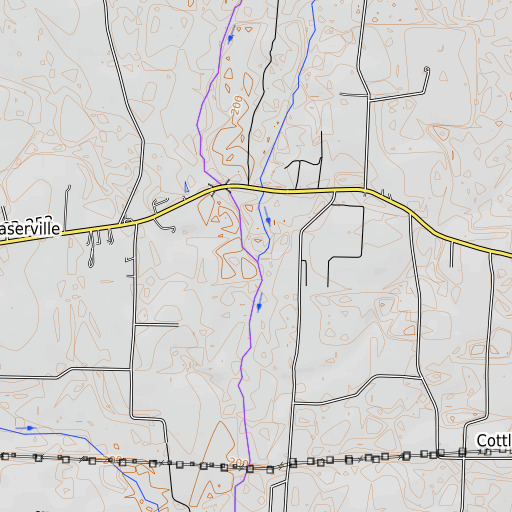 OpenTopoMap map of Wolf Branch, GA