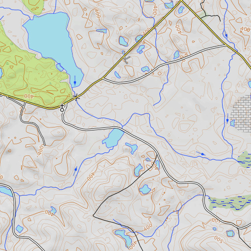 OpenTopoMap map of Wolf Creek, GA