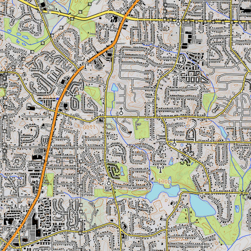 OpenTopoMap map of Birney Elementary School, GA