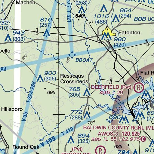 FAA VFR chart of Baker Branch, GA