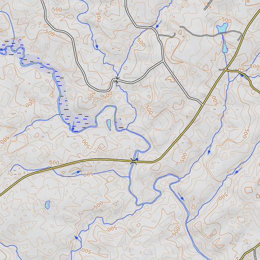 OpenTopoMap map of Beaverdam Creek, GA