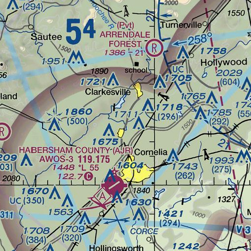FAA VFR chart of Camp Creek, GA