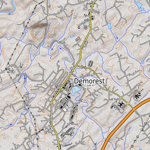 OpenTopoMap map of Camp Creek, GA