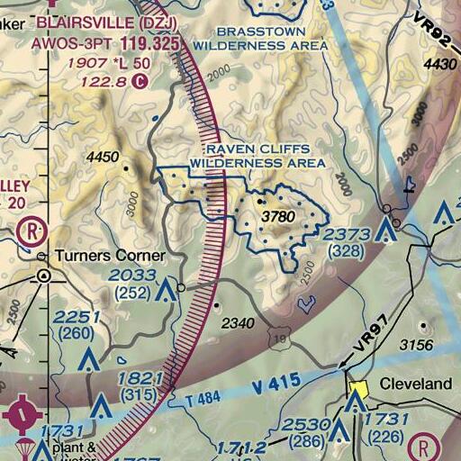 FAA VFR chart of Chester Stamp Gap, GA