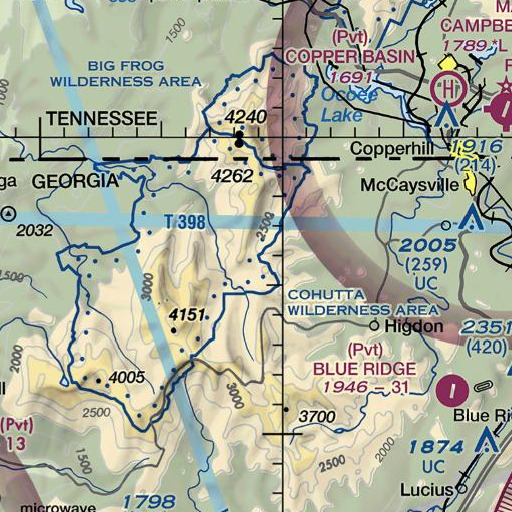 FAA VFR chart of Dally Gap, GA